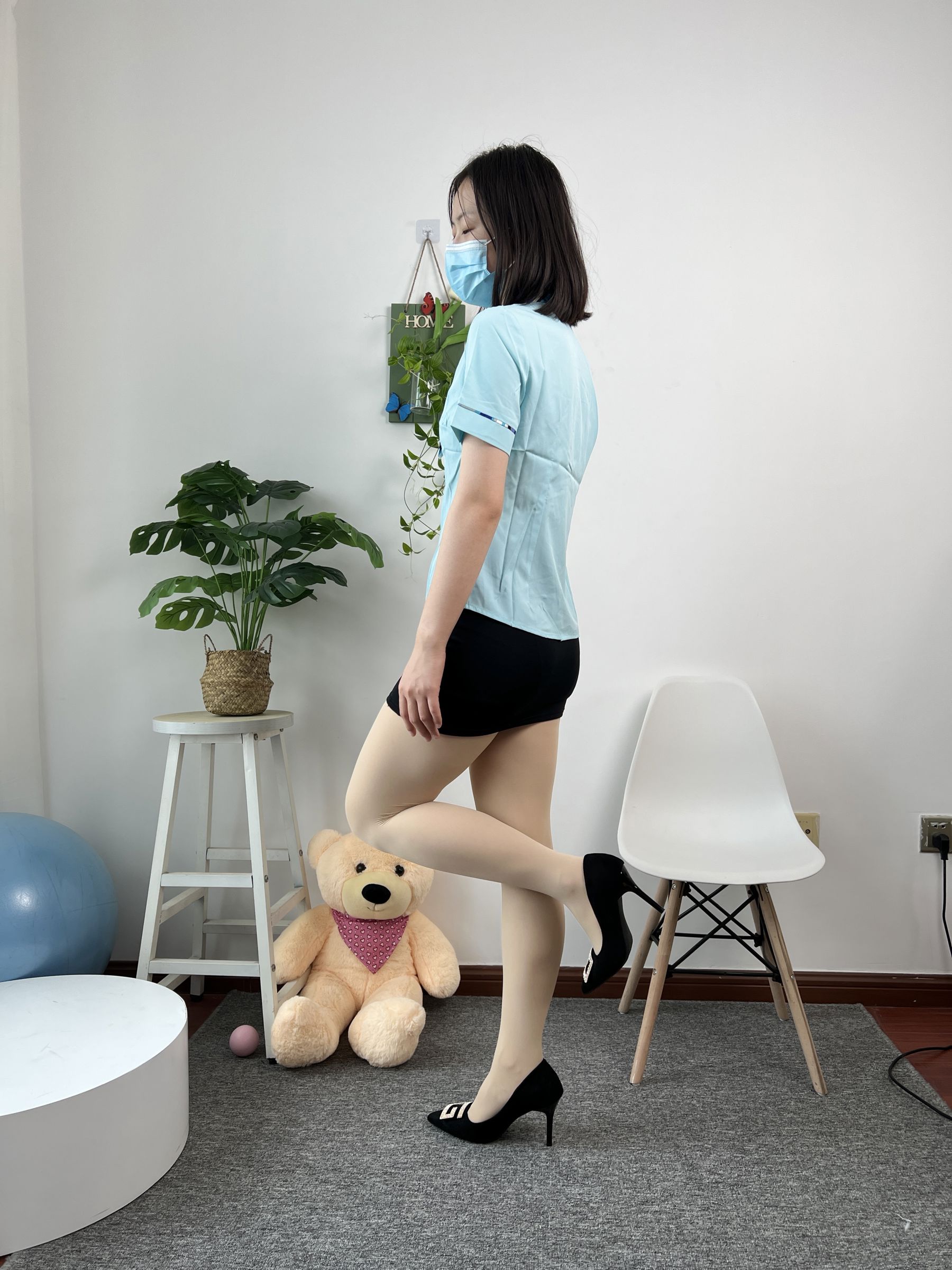 三禾摄影 No.076 空姐制服 肉丝高跟/(296P)