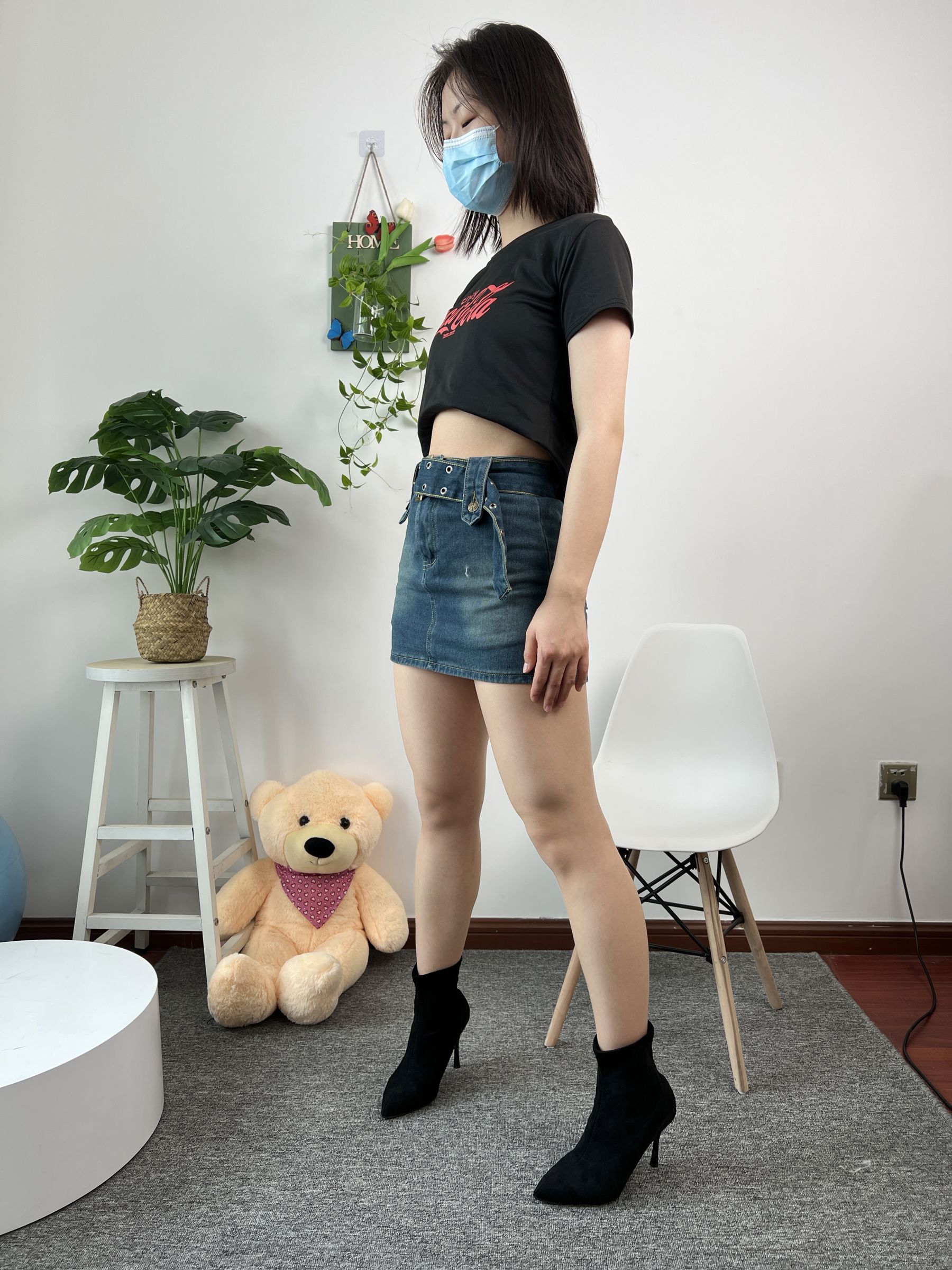 三禾摄影 No.075 牛仔裙 肉丝 短靴/(258P)