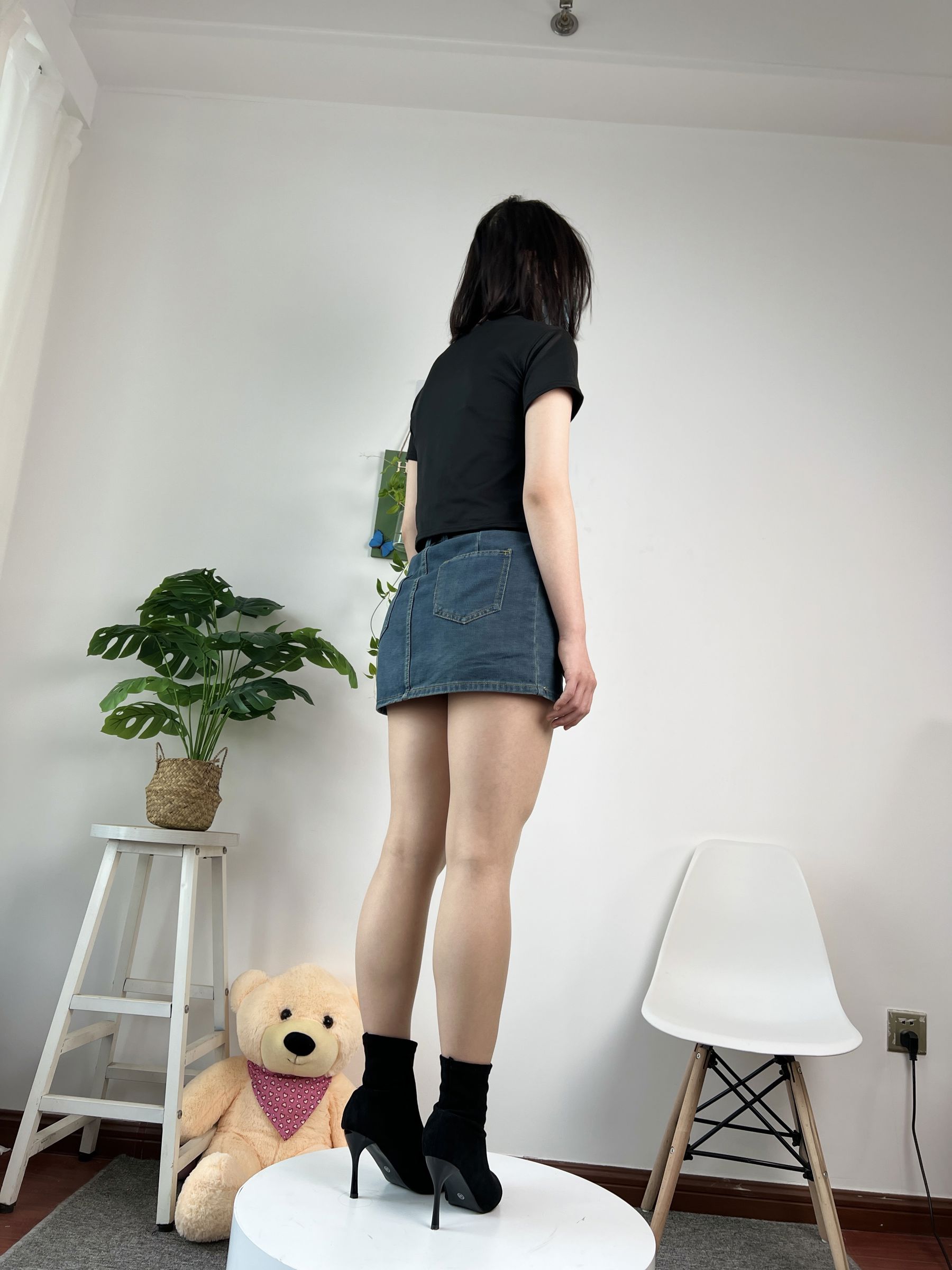 三禾摄影 No.075 牛仔裙 肉丝 短靴/(258P)
