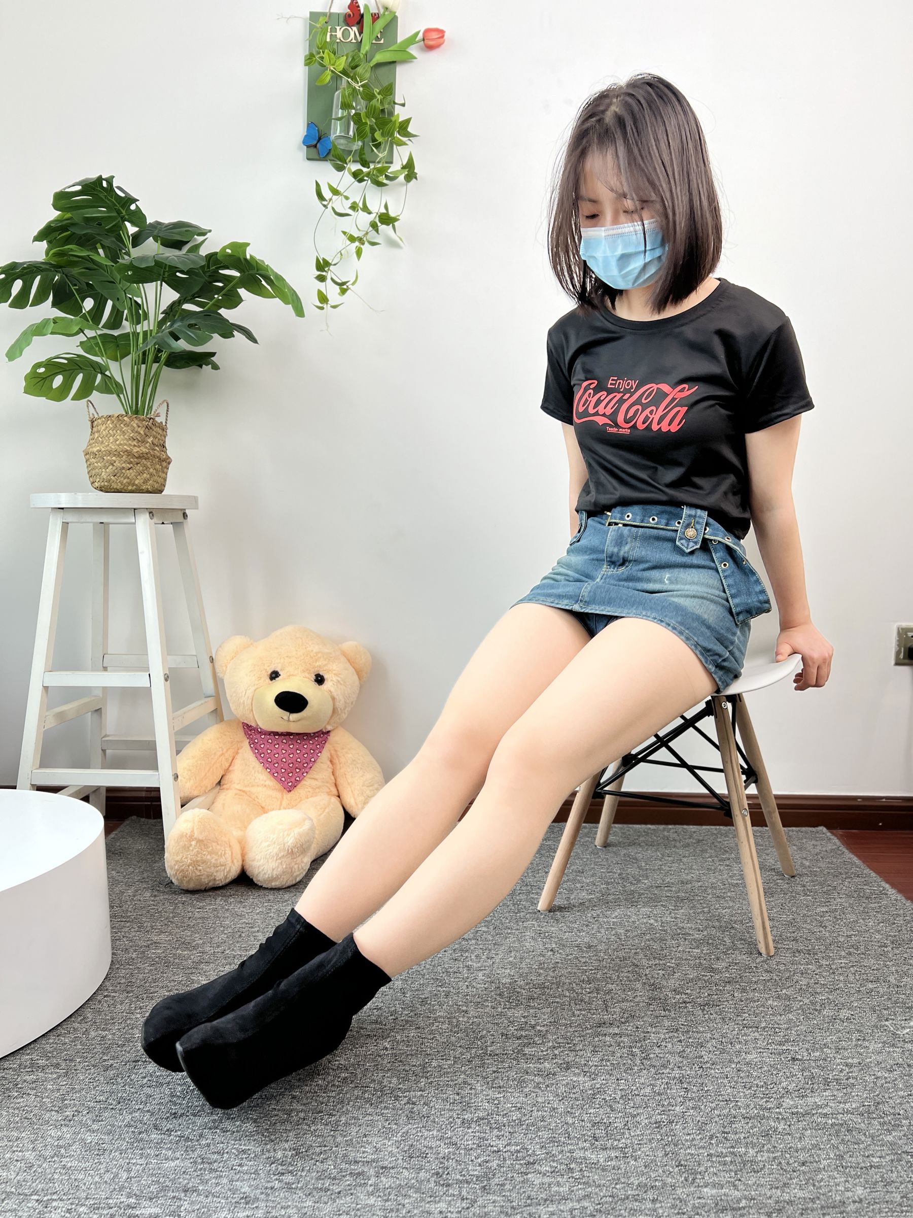 三禾摄影 No.075 牛仔裙 肉丝 短靴/(258P)