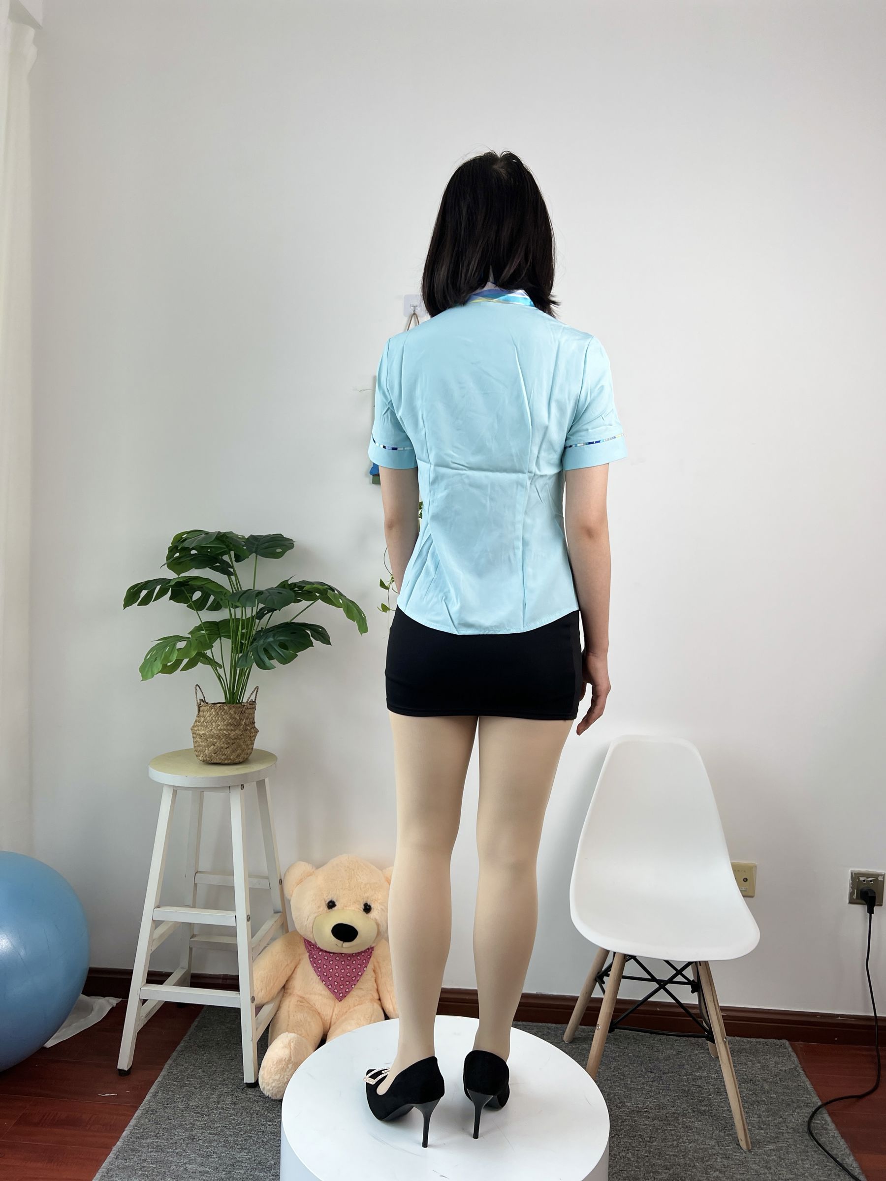 三禾摄影 No.076 空姐制服 肉丝高跟/(296P)